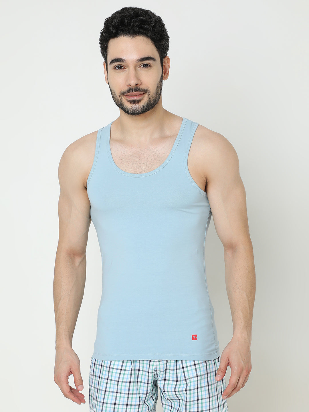 Underjeans by Spykar Men Light Blue Vest