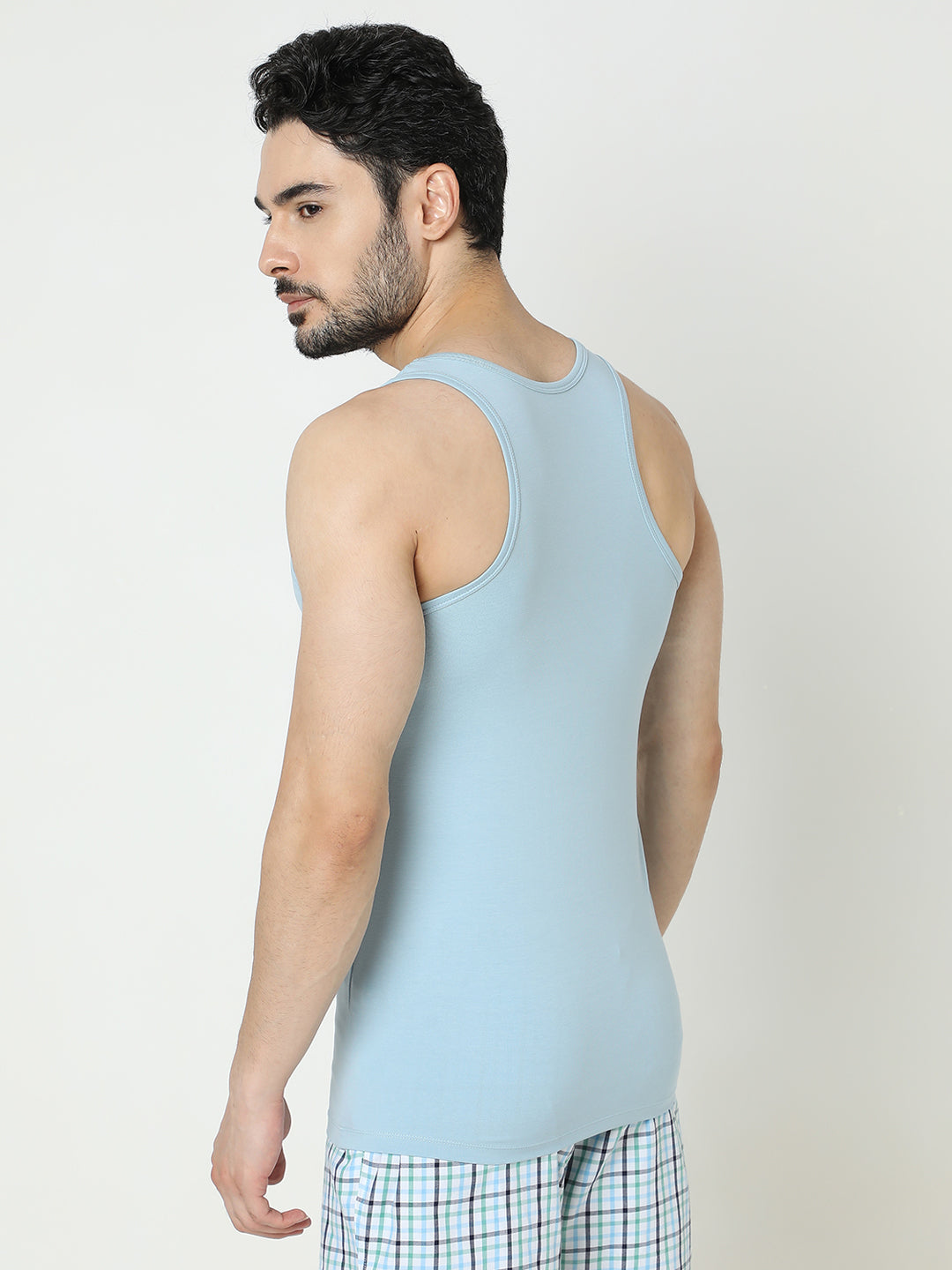 Underjeans by Spykar Men Light Blue Vest