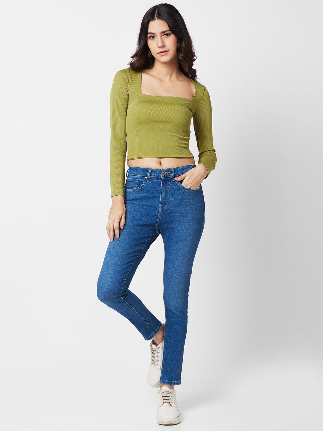 Spykar Women Skinny Fit High-Rise Light Fade Stretchable Jeans