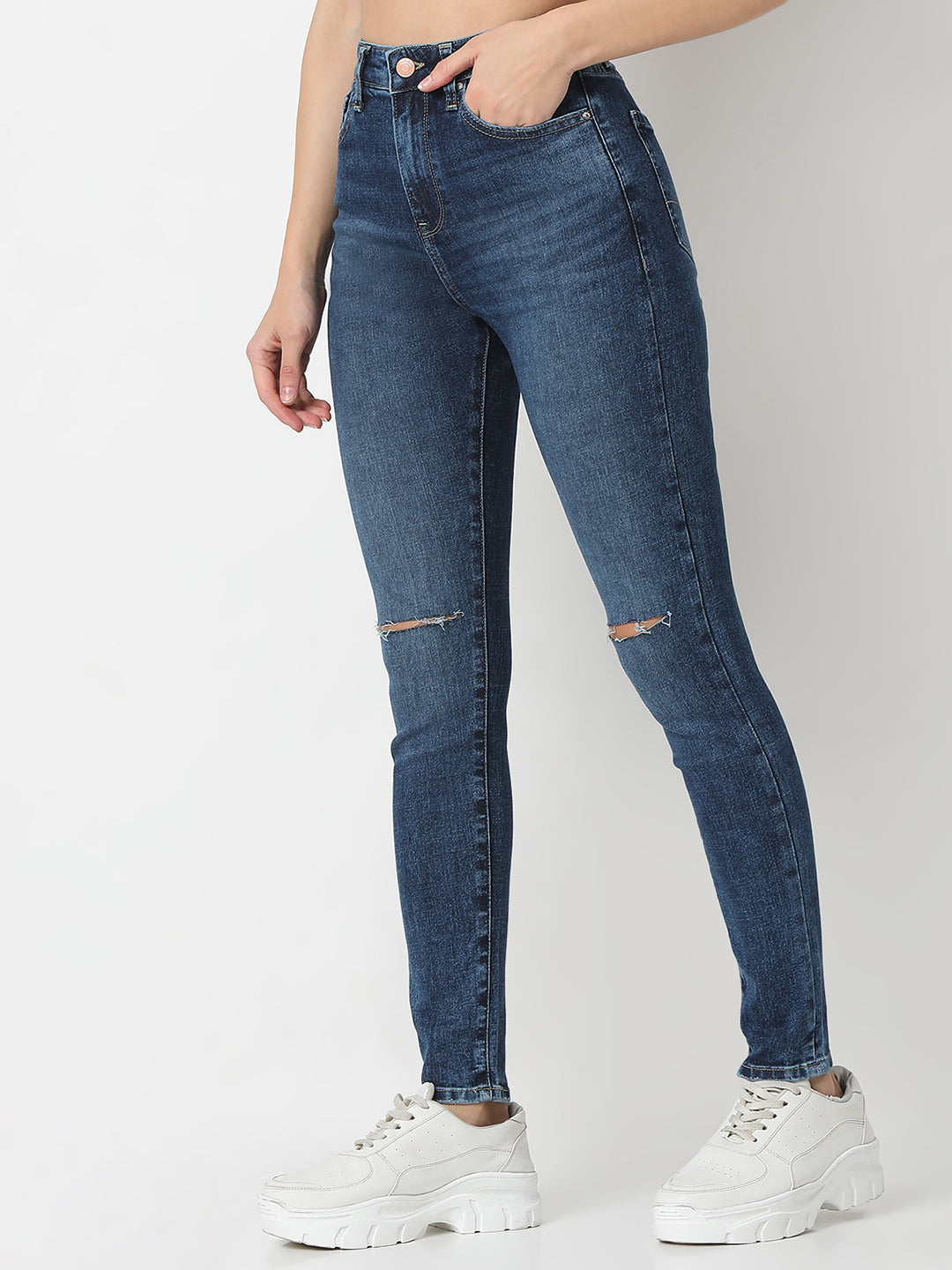 Spykar Super Slim High Rise Cotton Jeans For Women