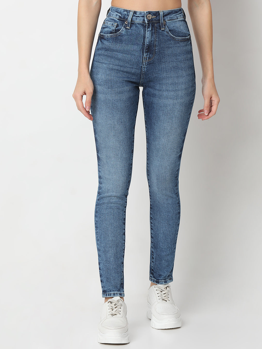 Spykar Super Slim High Rise Cotton Jeans For Women