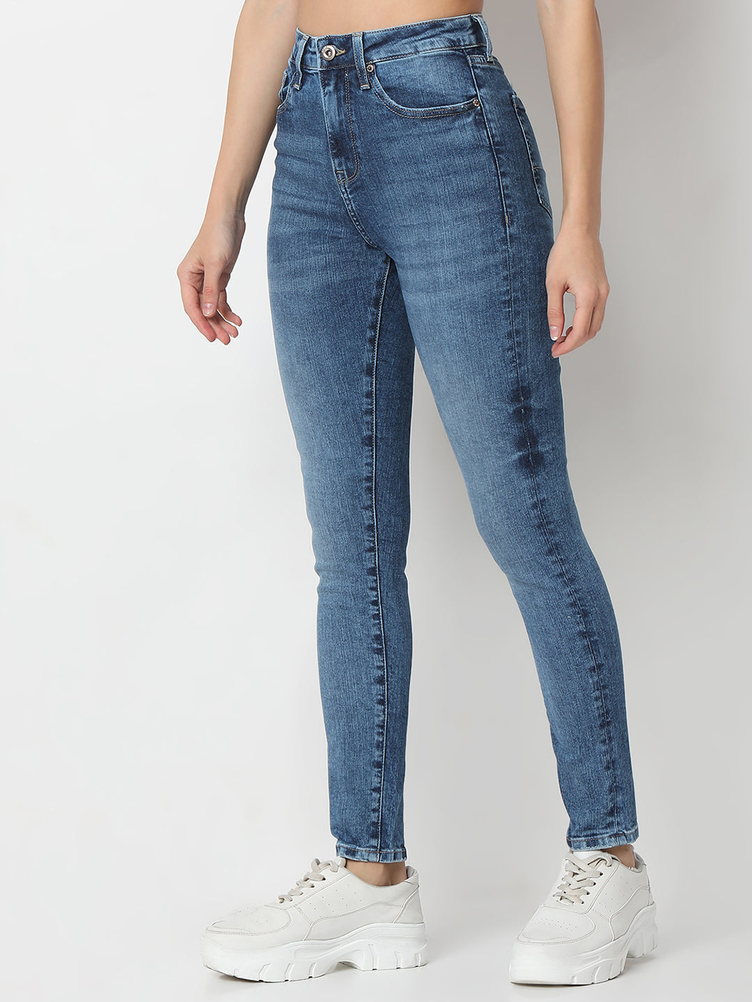Spykar Super Slim High Rise Cotton Jeans For Women