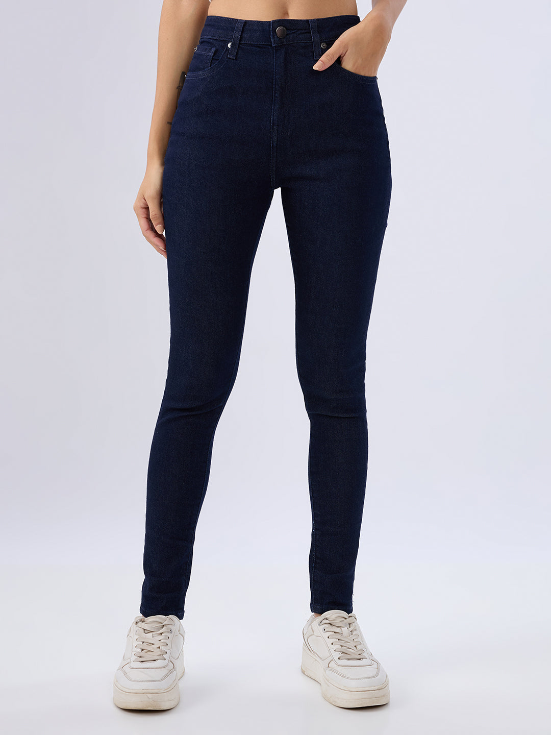 Spykar Raw Blue Super Skinny Fit High Rise Jeans For Women