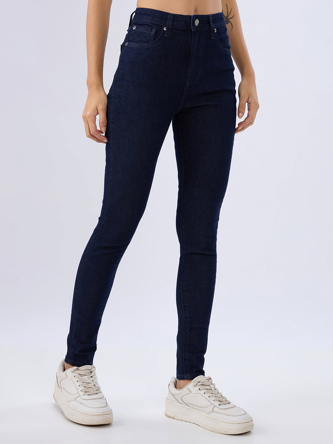 Spykar Raw Blue Super Skinny Fit High Rise Jeans For Women