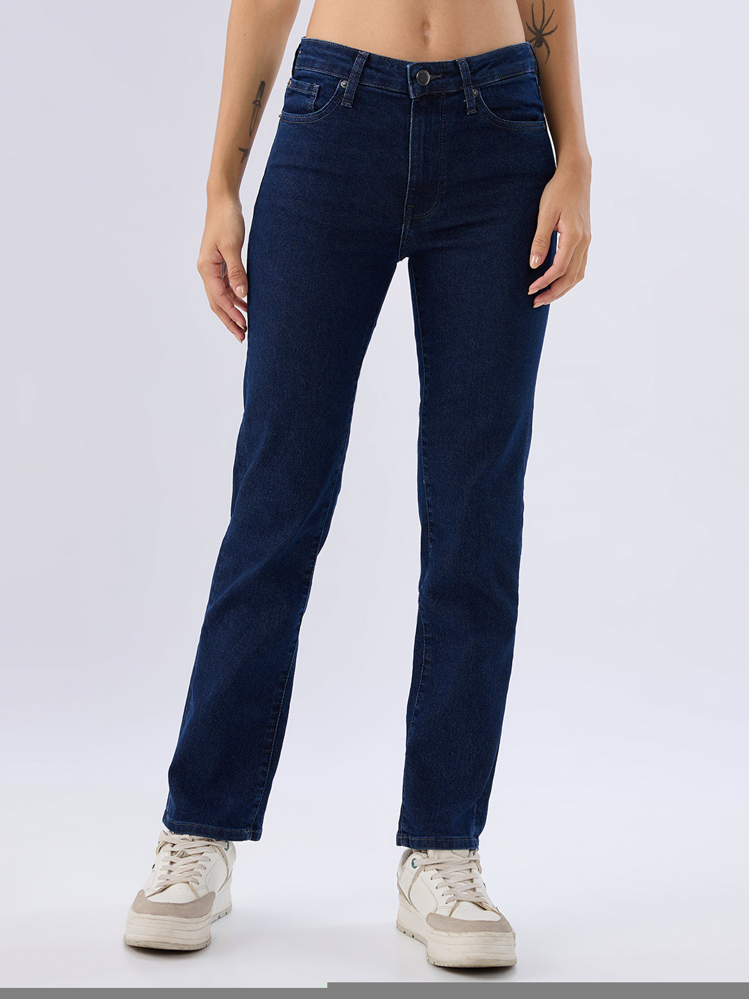 Spykar Midnight Blue Slim Fit Mid Rise Jeans For Women