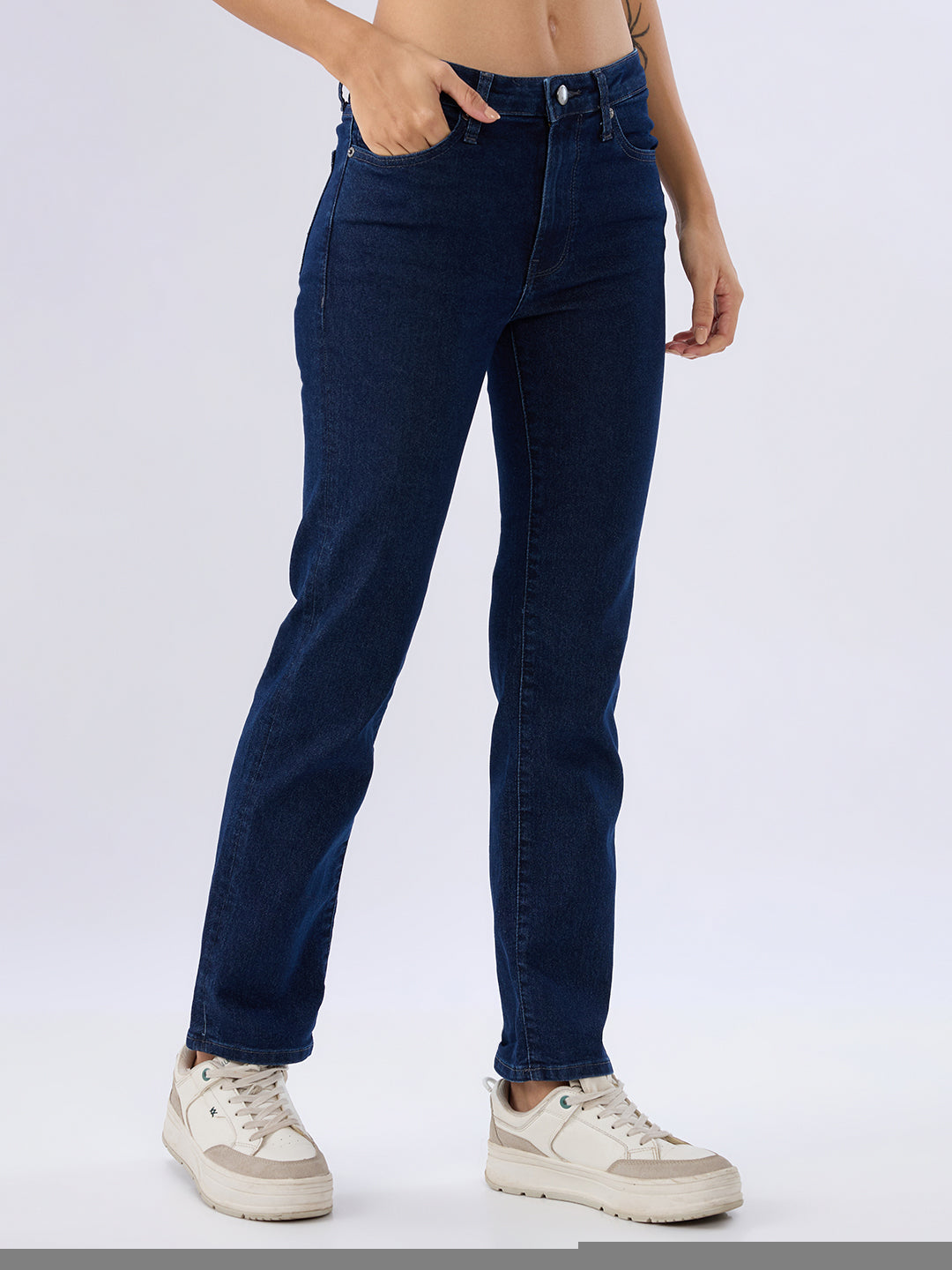 Spykar Midnight Blue Slim Fit Mid Rise Jeans For Women