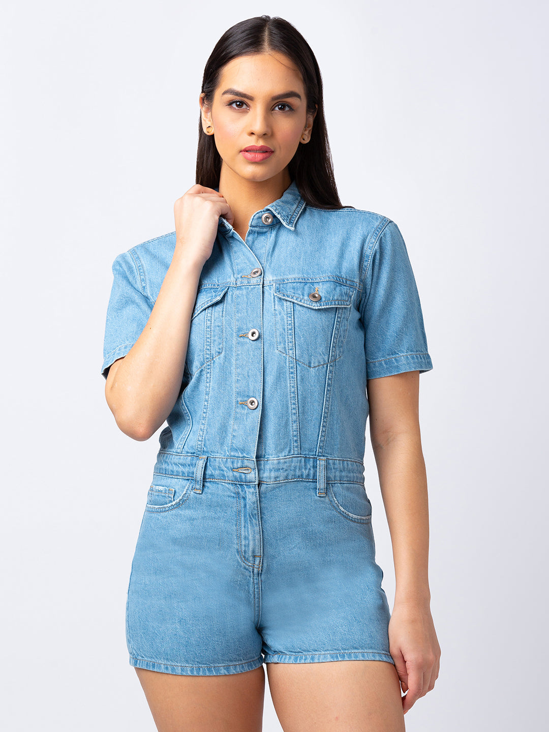 Spykar Light Blue Mid Rise Comfort Fit Casual Jeans For Women
