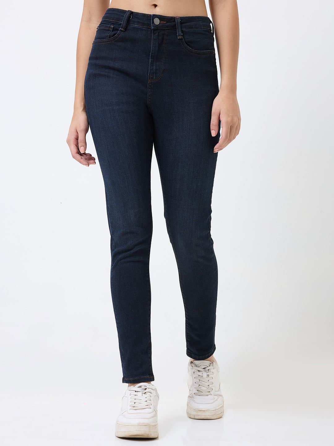 SPYKAR Dark Blue Super Skinny Fit High Rise Jeans For Women