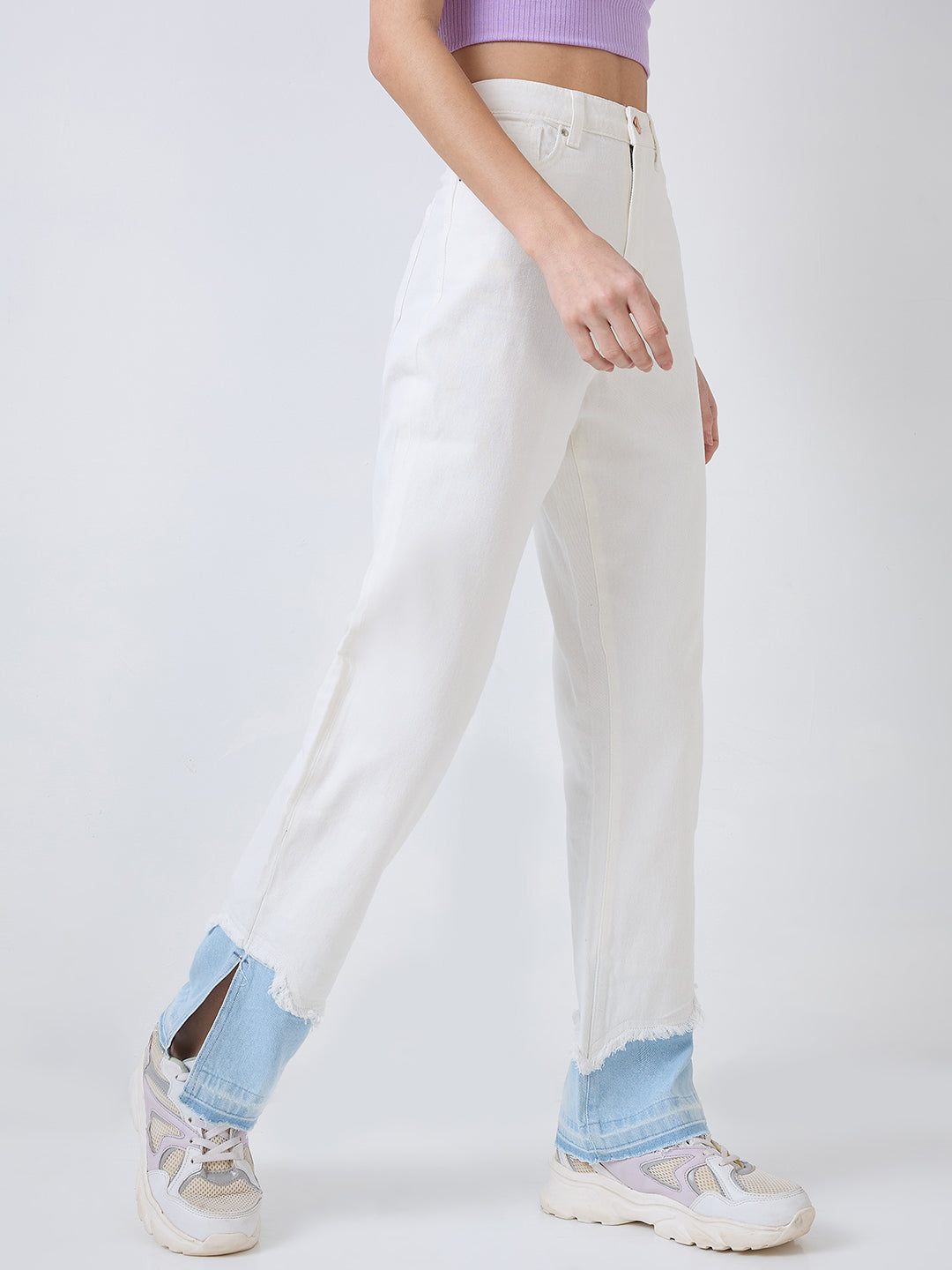 Spykar White Straight Fit High Rise Jeans For Women