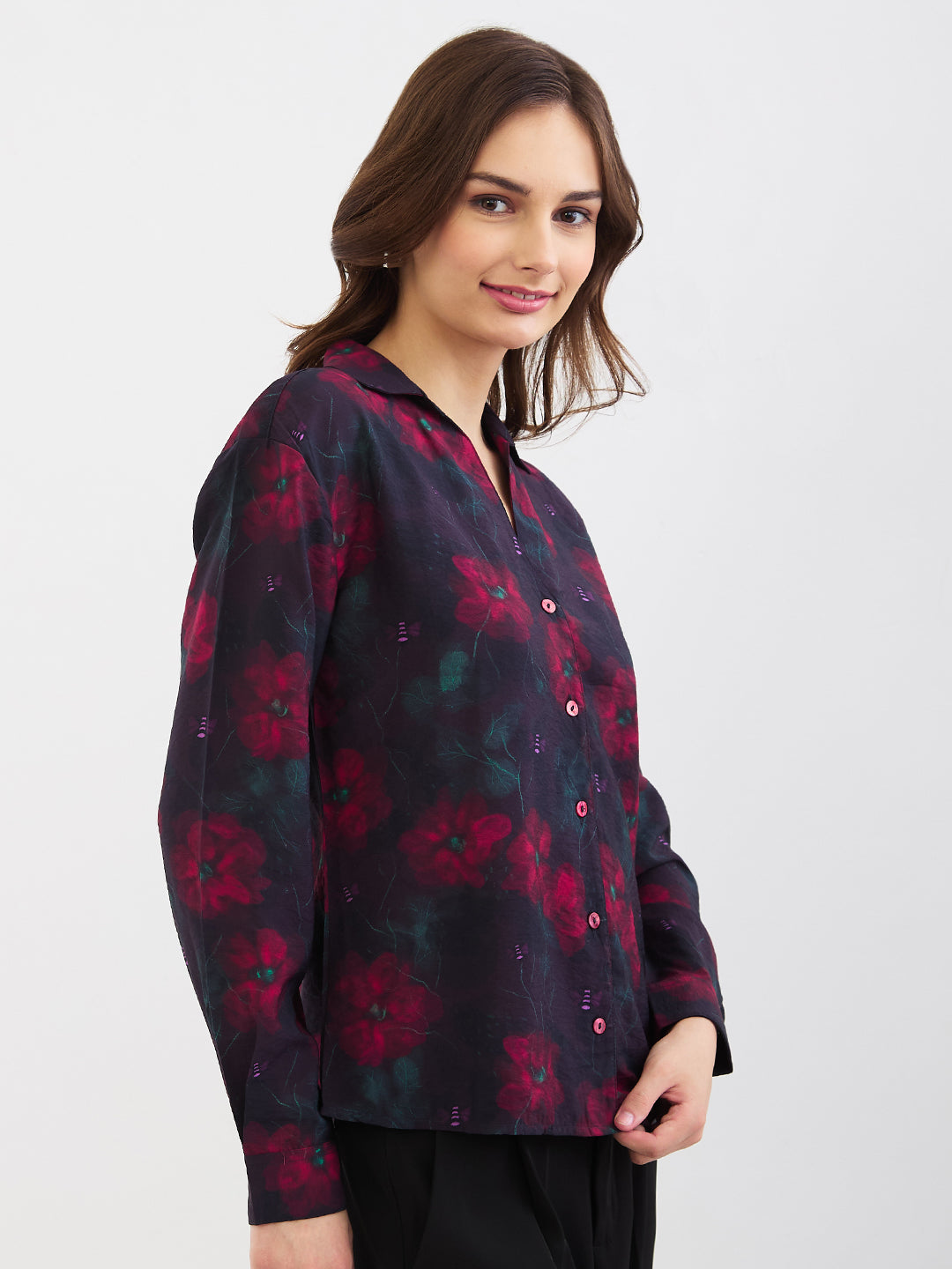Spykar Crimson Red Regular Fit Casual Shirts For Women