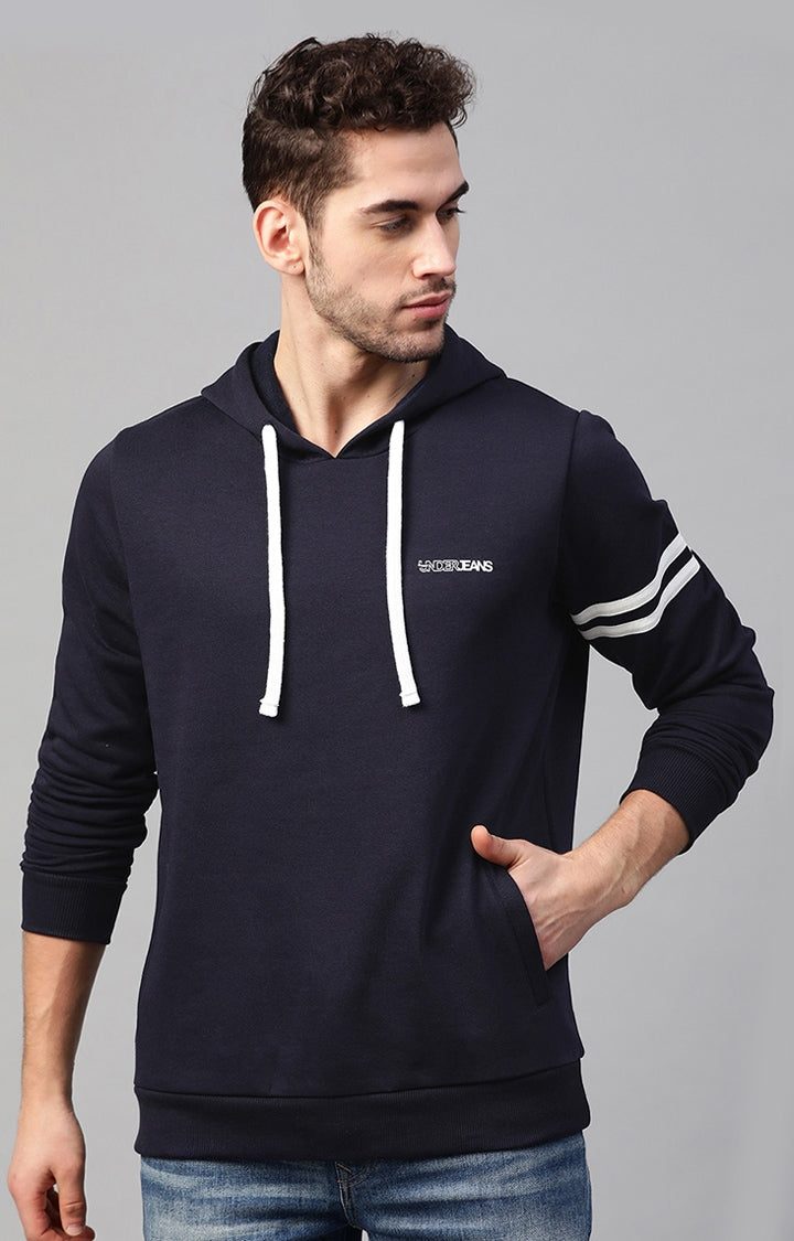 Underjeans by Spykar Men Navy Solid Sweatshirt