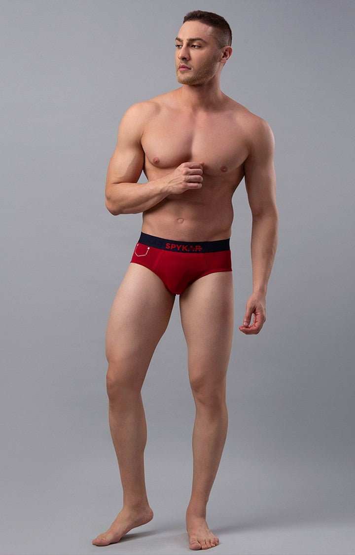 Underjeans by Spykar Men Maroon Brief