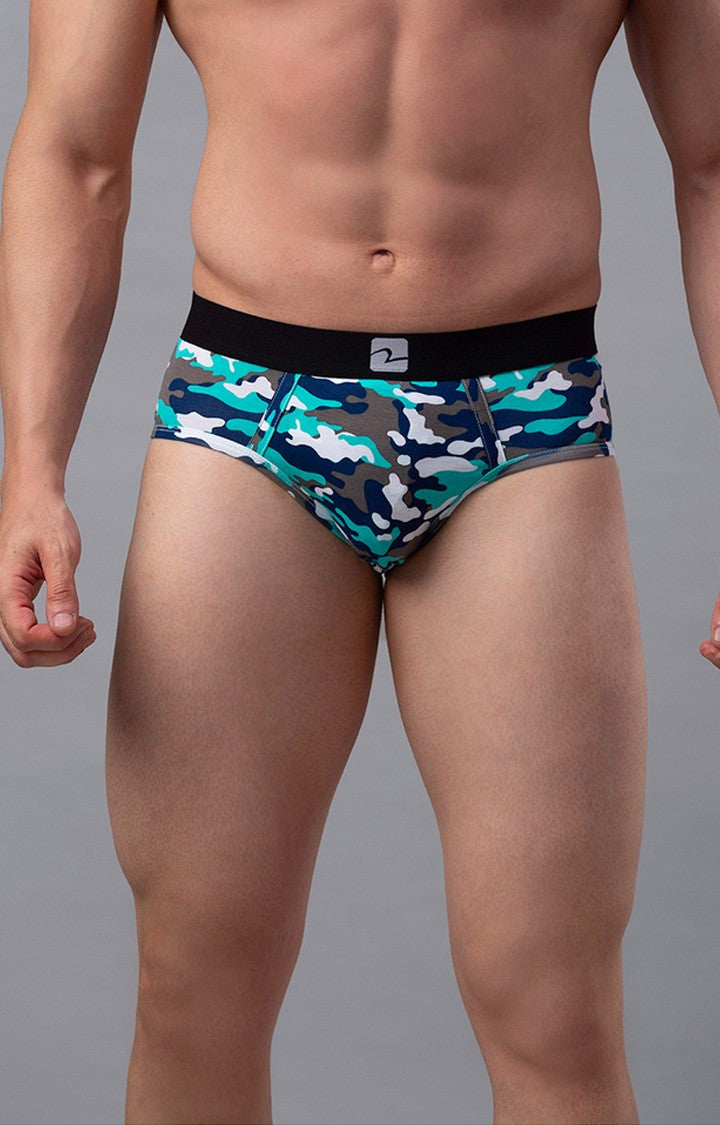 Underjeans by Spykar Men Camo1 Regular Fit Briefs (Pack of 2)
