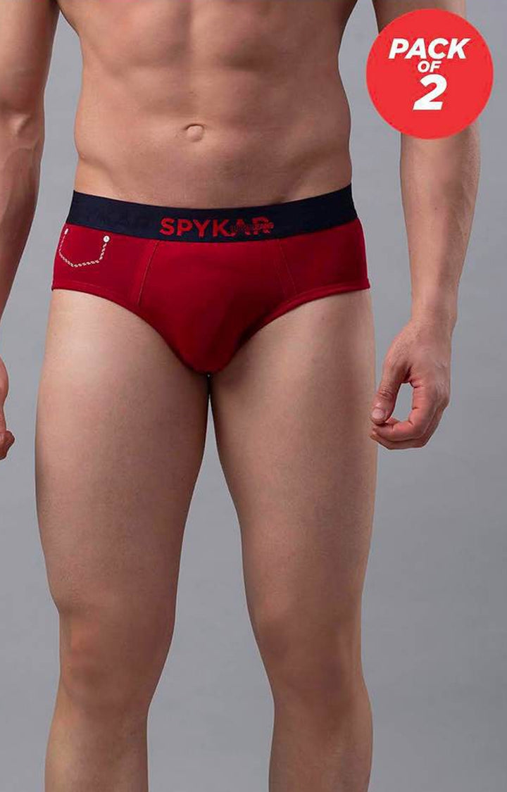 Underjeans by Spykar Men Maroon Brief