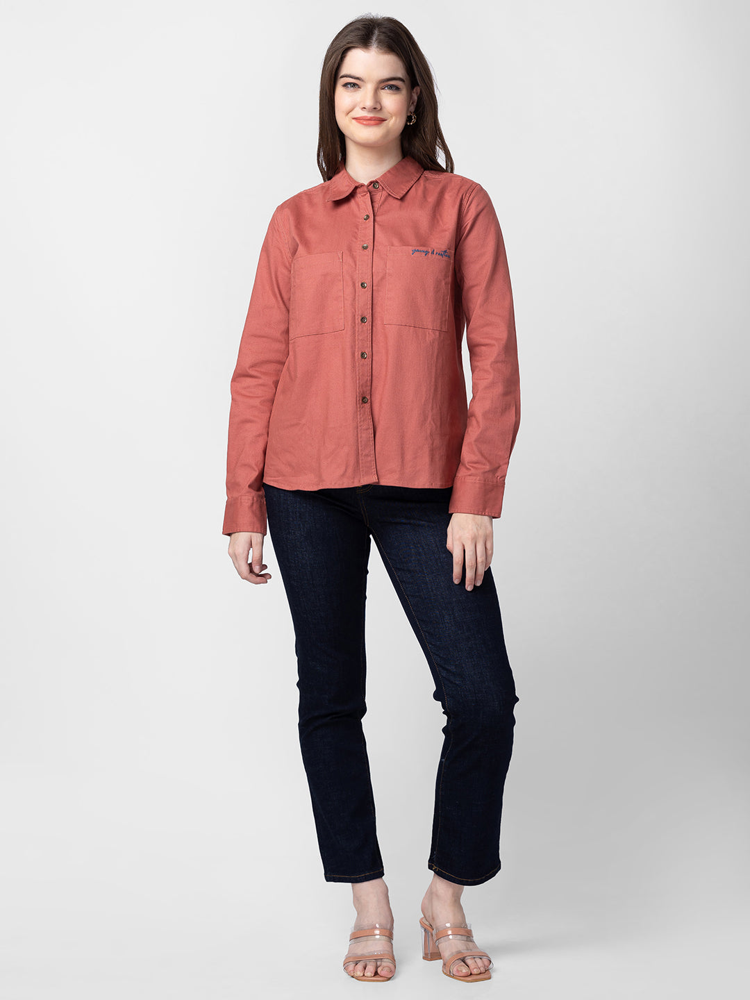 Spykar Women Raw Blue Cotton Slim Straight Fit Ankle Length Jeans (Emma)