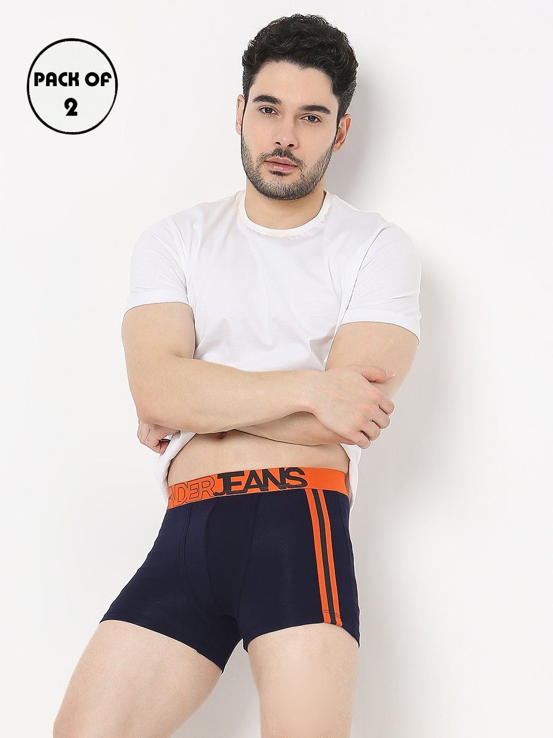 Underjeans by Spykar Men Pack of 2 Navy - Grey Trunk