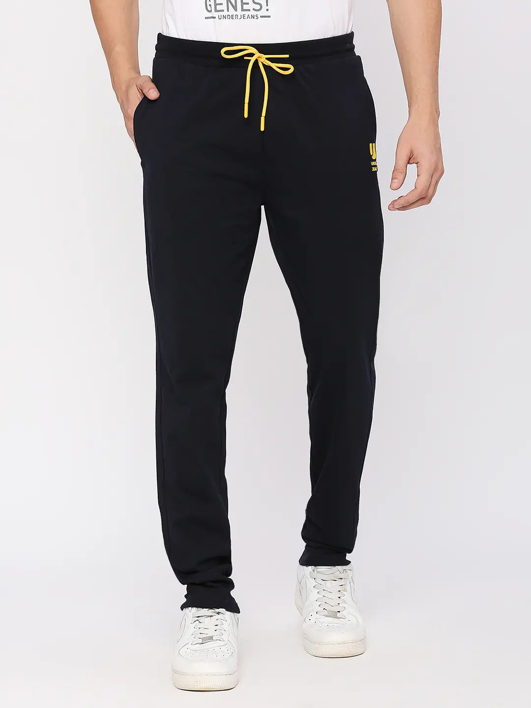 Men Knitted Navy Pyjama- Underjeans By Spykar