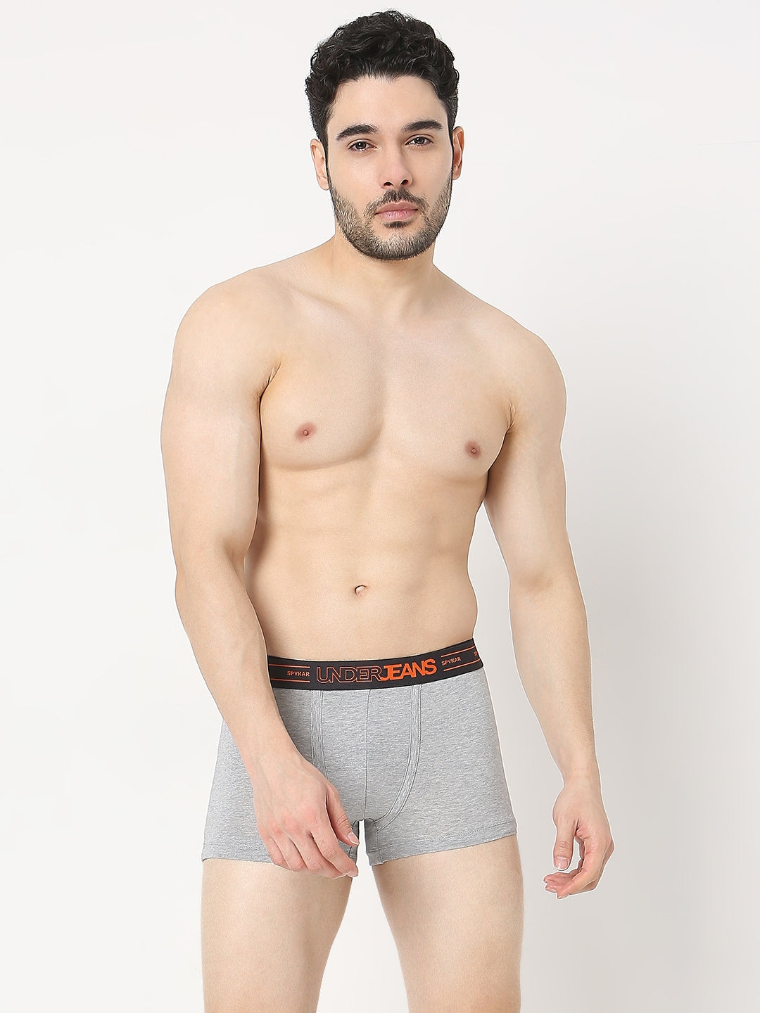 Underjeans by Spykar Men Grey Melange Trunk