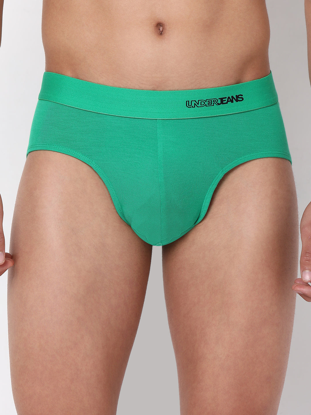 Men Premium Micromodal Green Brief - UnderJeans by Spykar