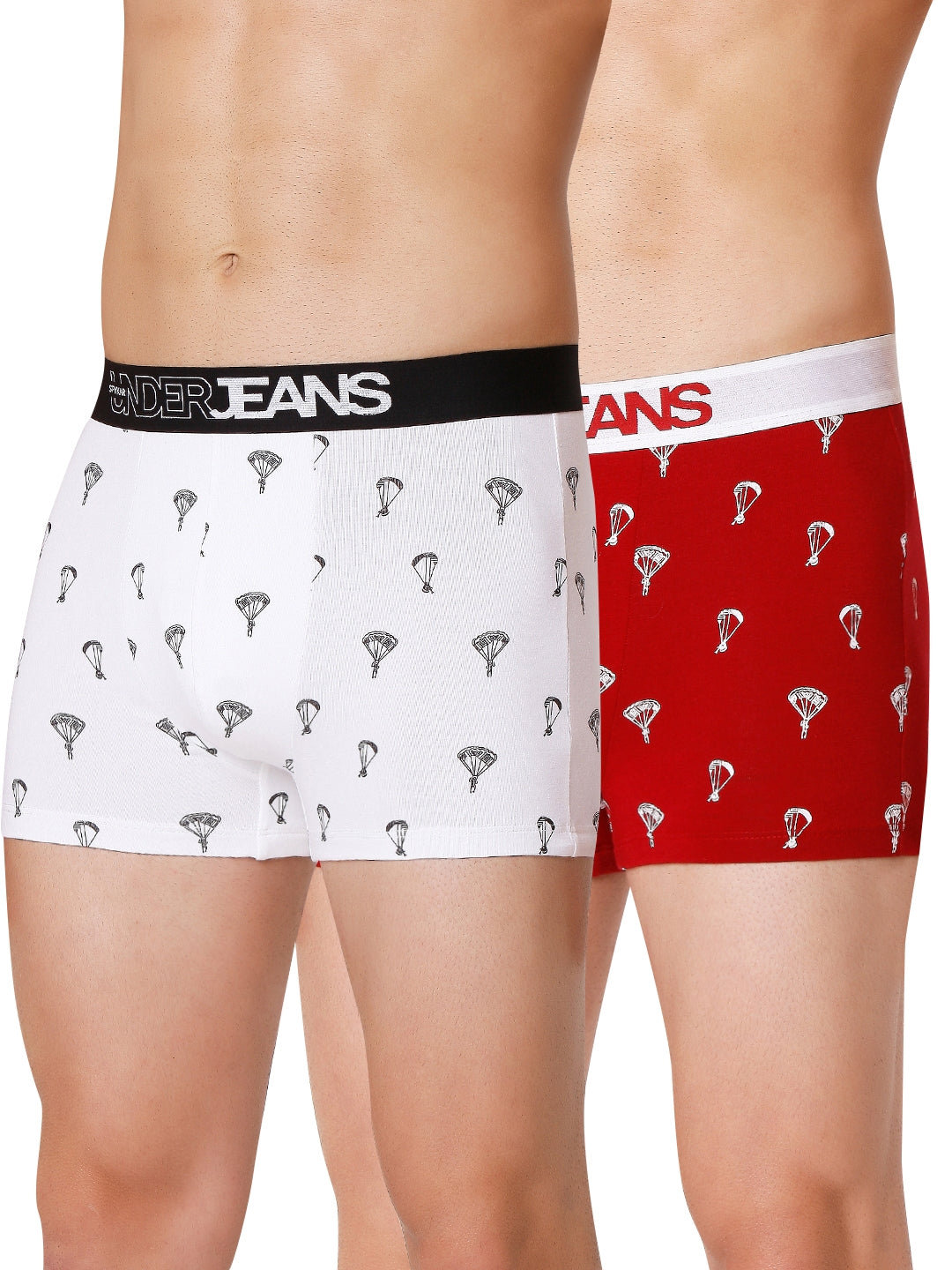 Men Cotton Blend Trunk Pack Of 2- Underjeans By Spykar