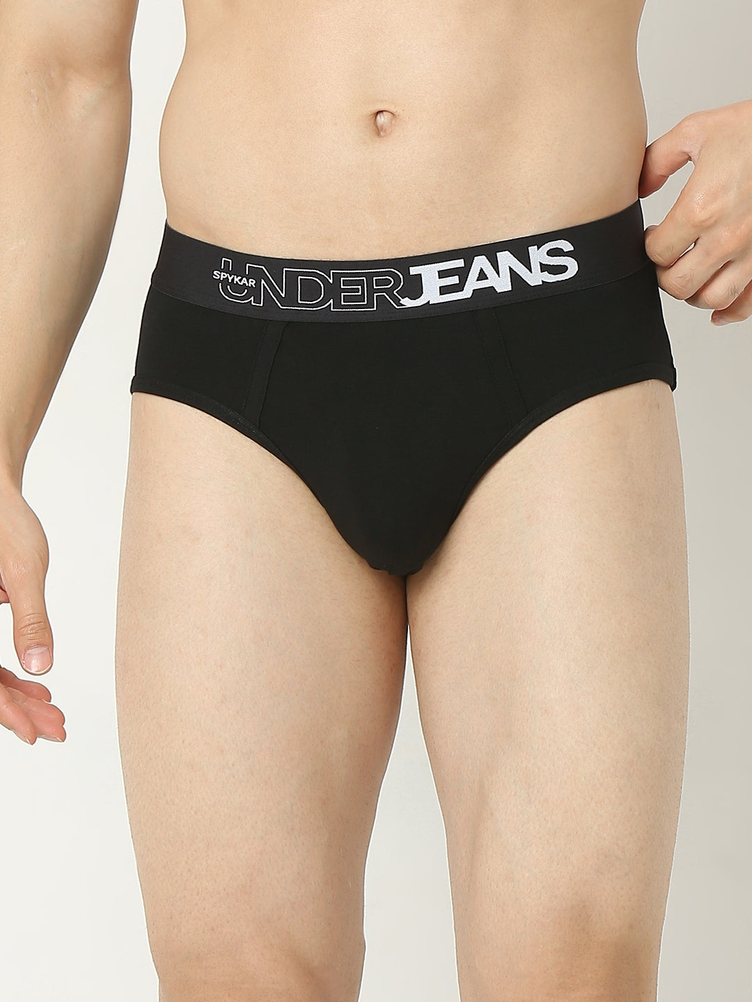 Underjeans By Spykar Men Black Brief Pack Of 2