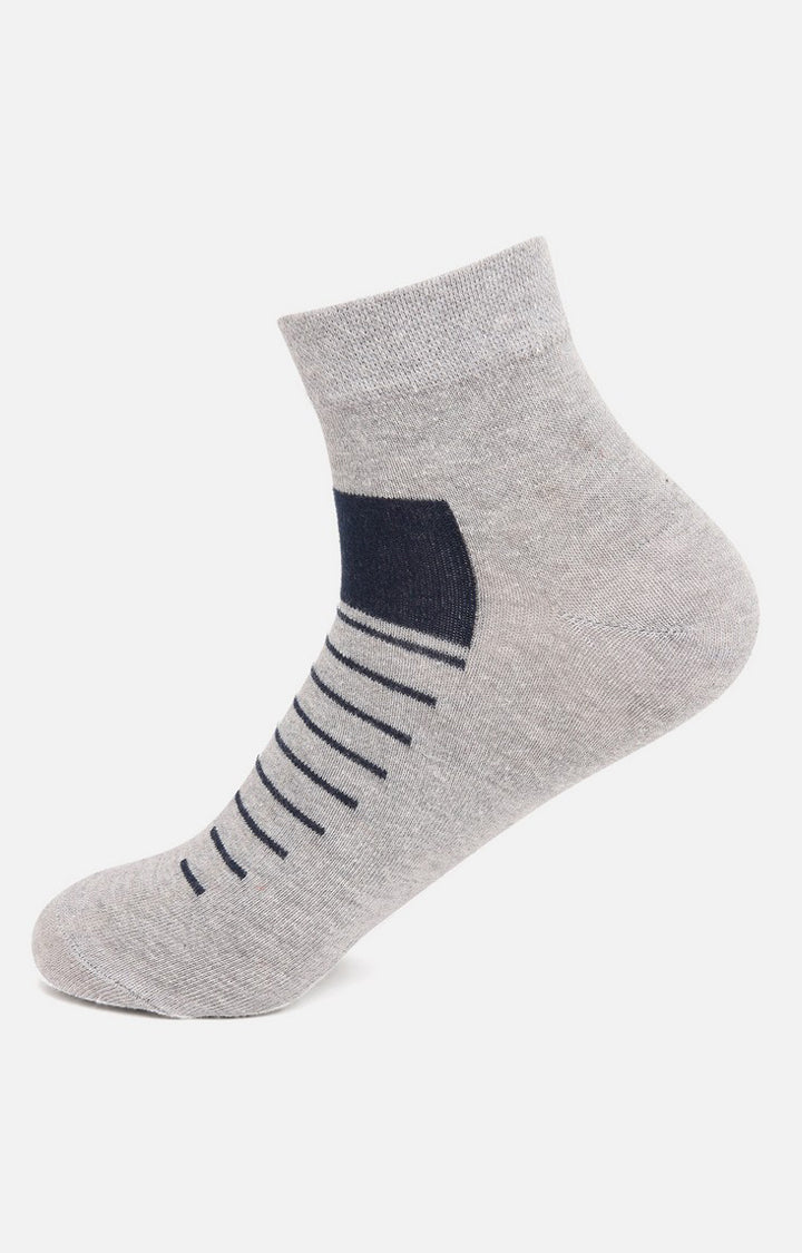 Men Grey Ankle Length (Non Terry) Single Pair Of Socks- Underjeans By Spykar