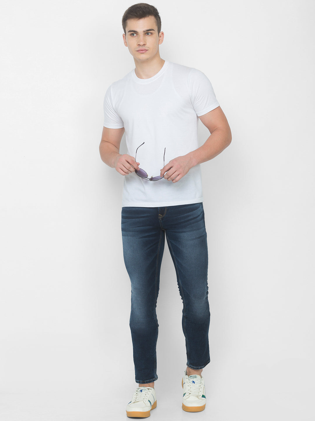 Spykar Men Blue Cotton Slim Fit Narrow Length Jeans (Skinny)
