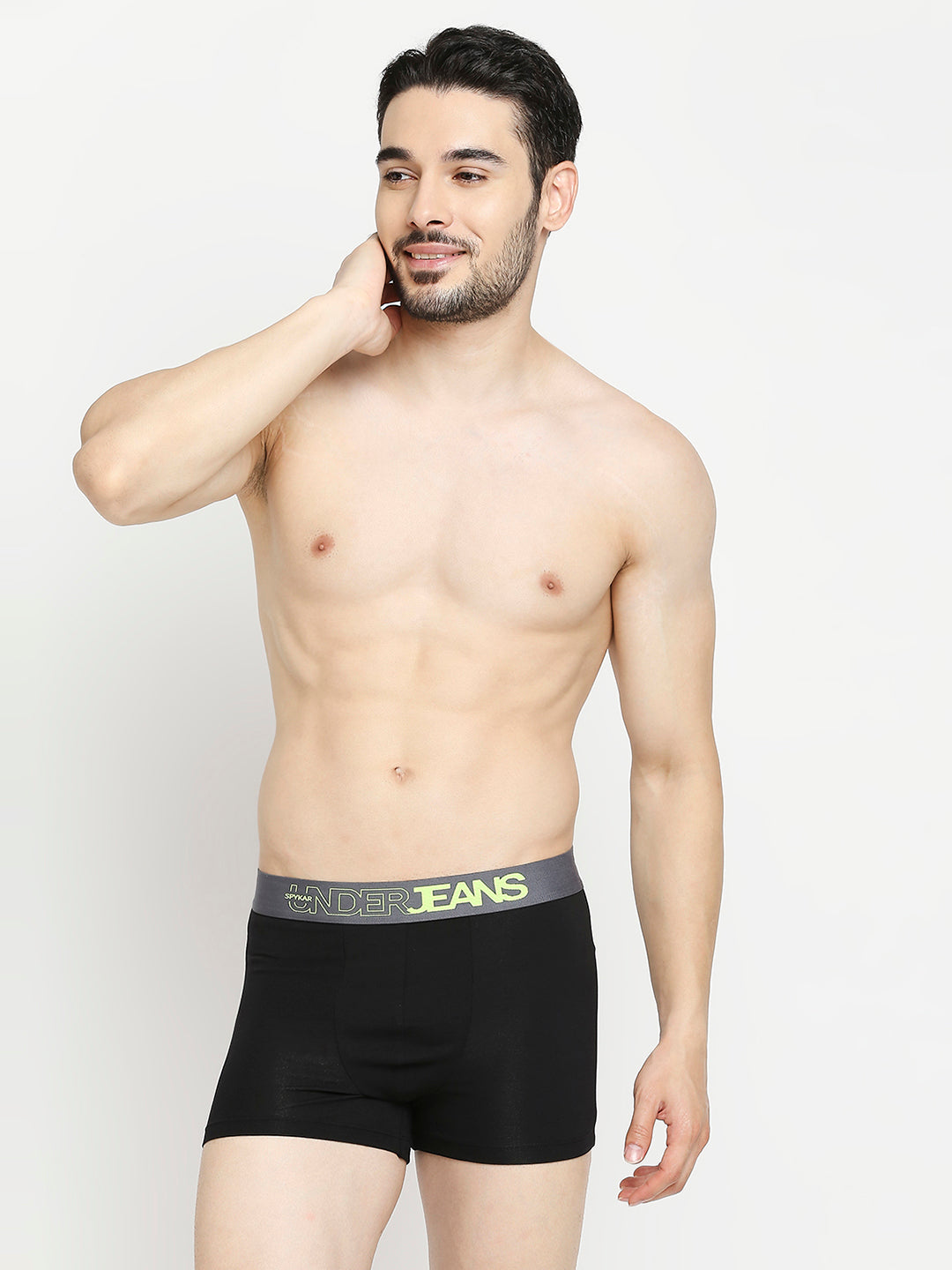Men Black & Maroon Cotton Blend Trunk - Pack Of 2- Underjeans By Spykar