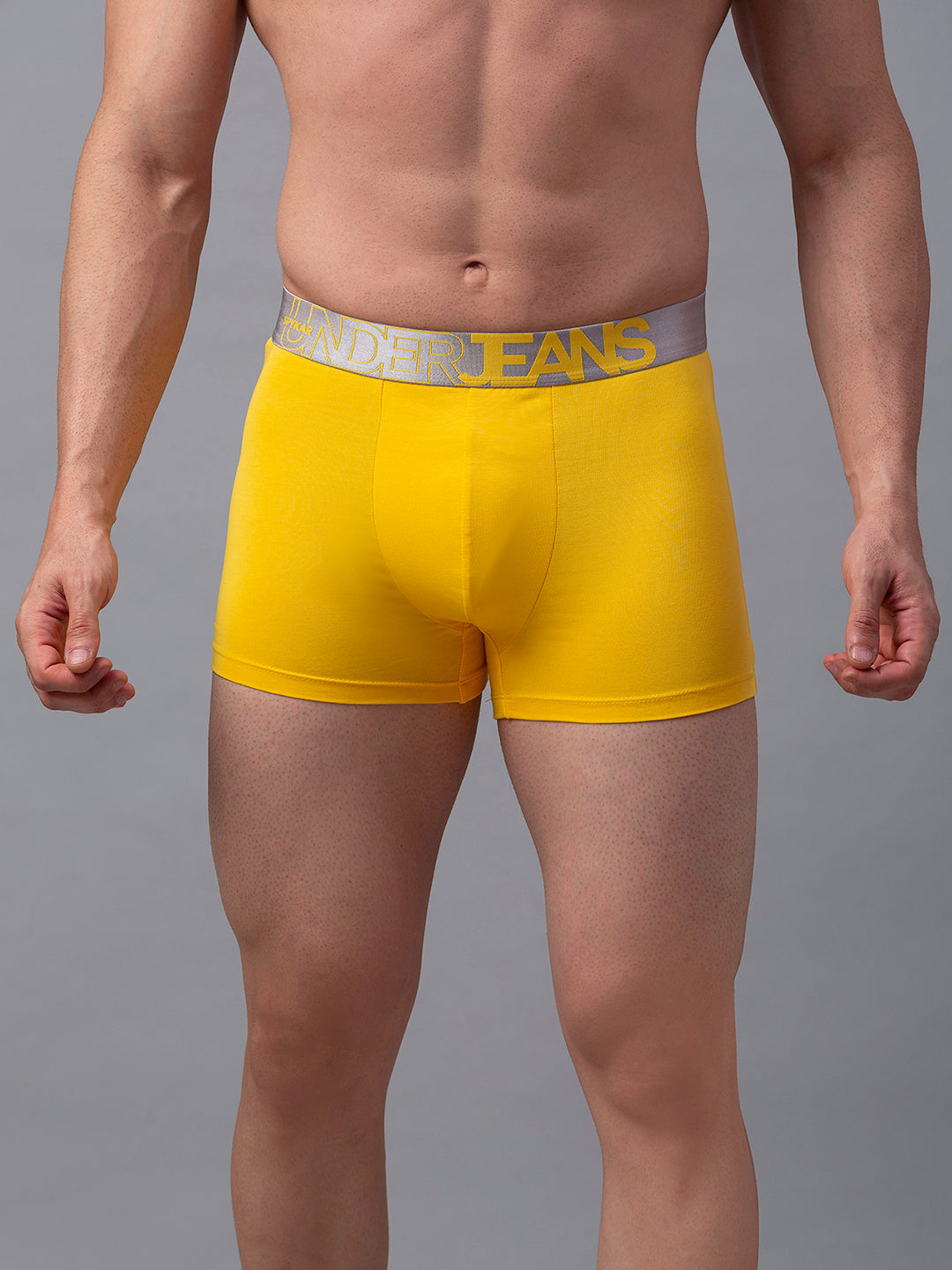 Underjeans By Spykar Men Yellow Cotton Blend Trunk
