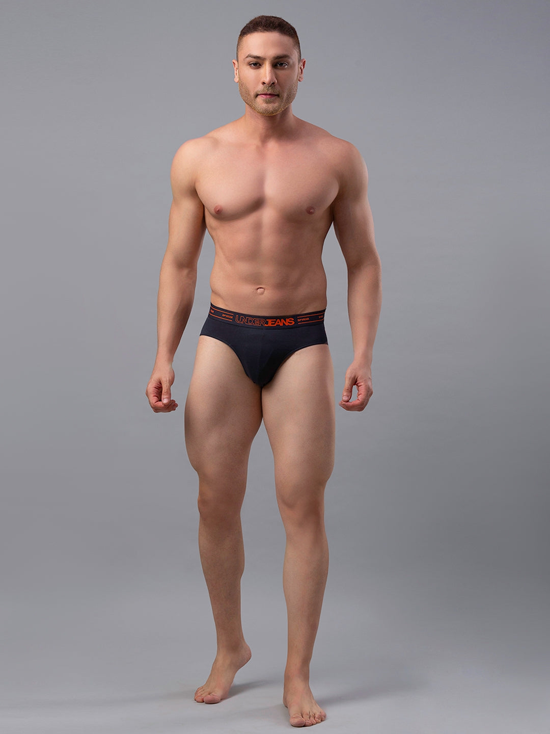 Men Cotton Blend Brief Pack Of 2- Underjeans By Spykar