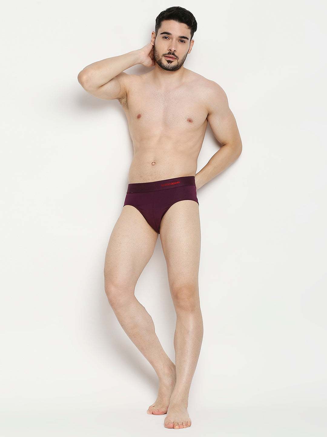 Underjeans By Spykar Men Cotton Blend Purple Brief