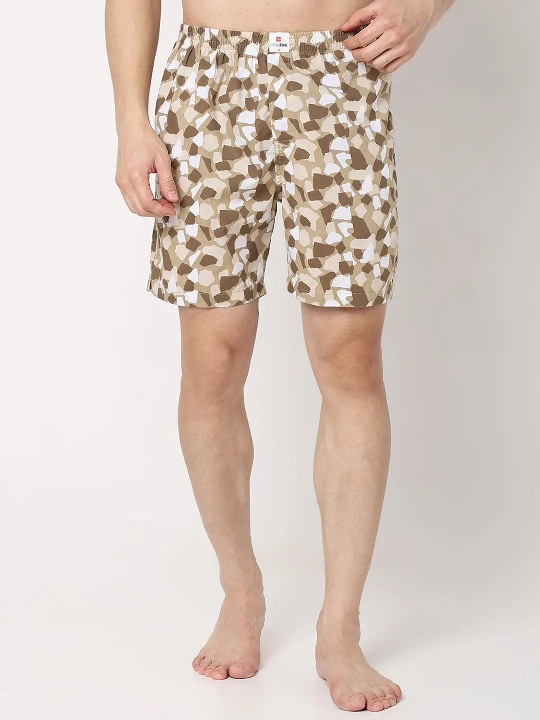 Underjeans By Spykar Men Beige Cotton Blend Regular Fit Boxer Shorts
