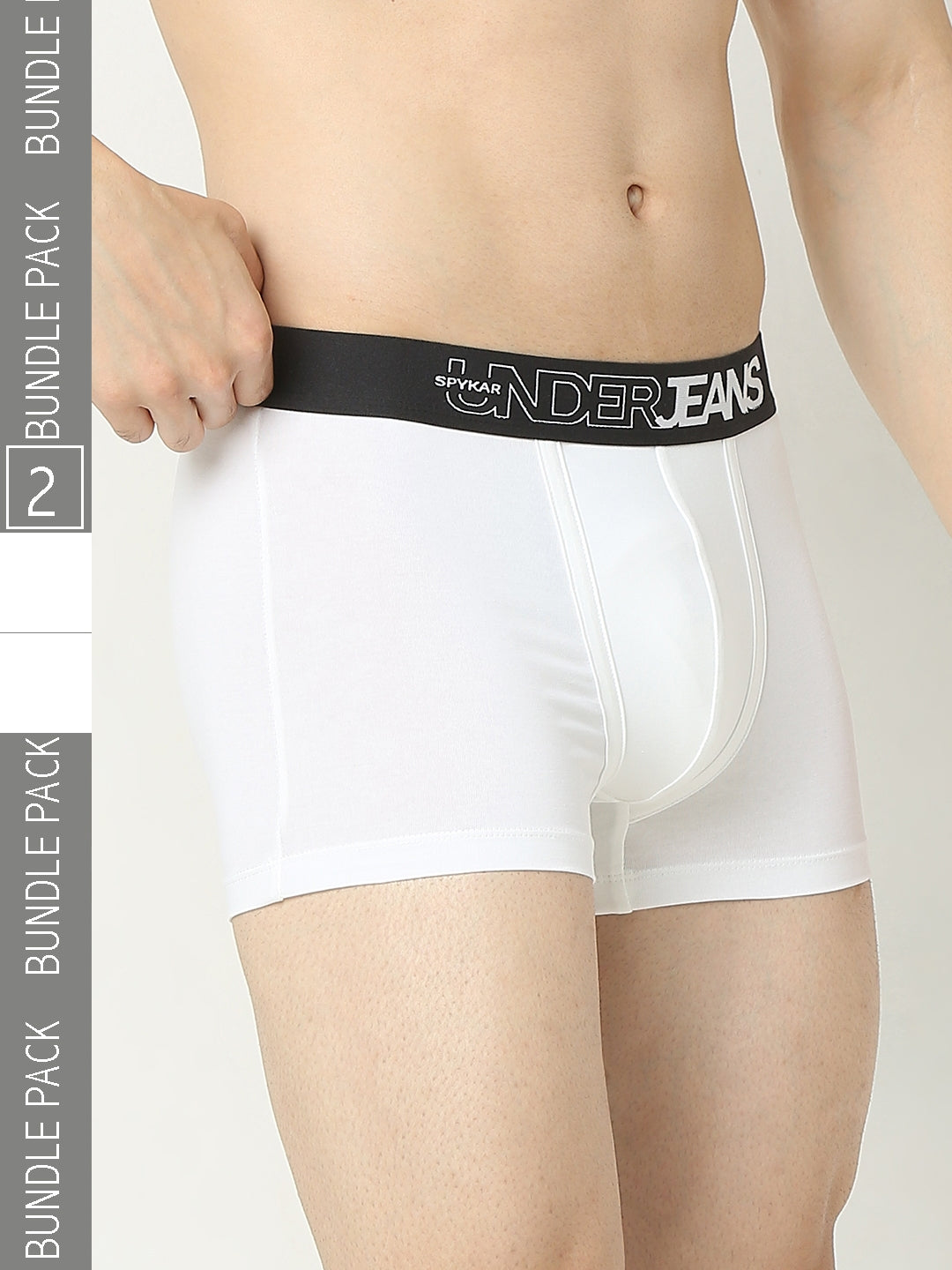 Underjeans By Spykar Men White Trunk Pack Of 2