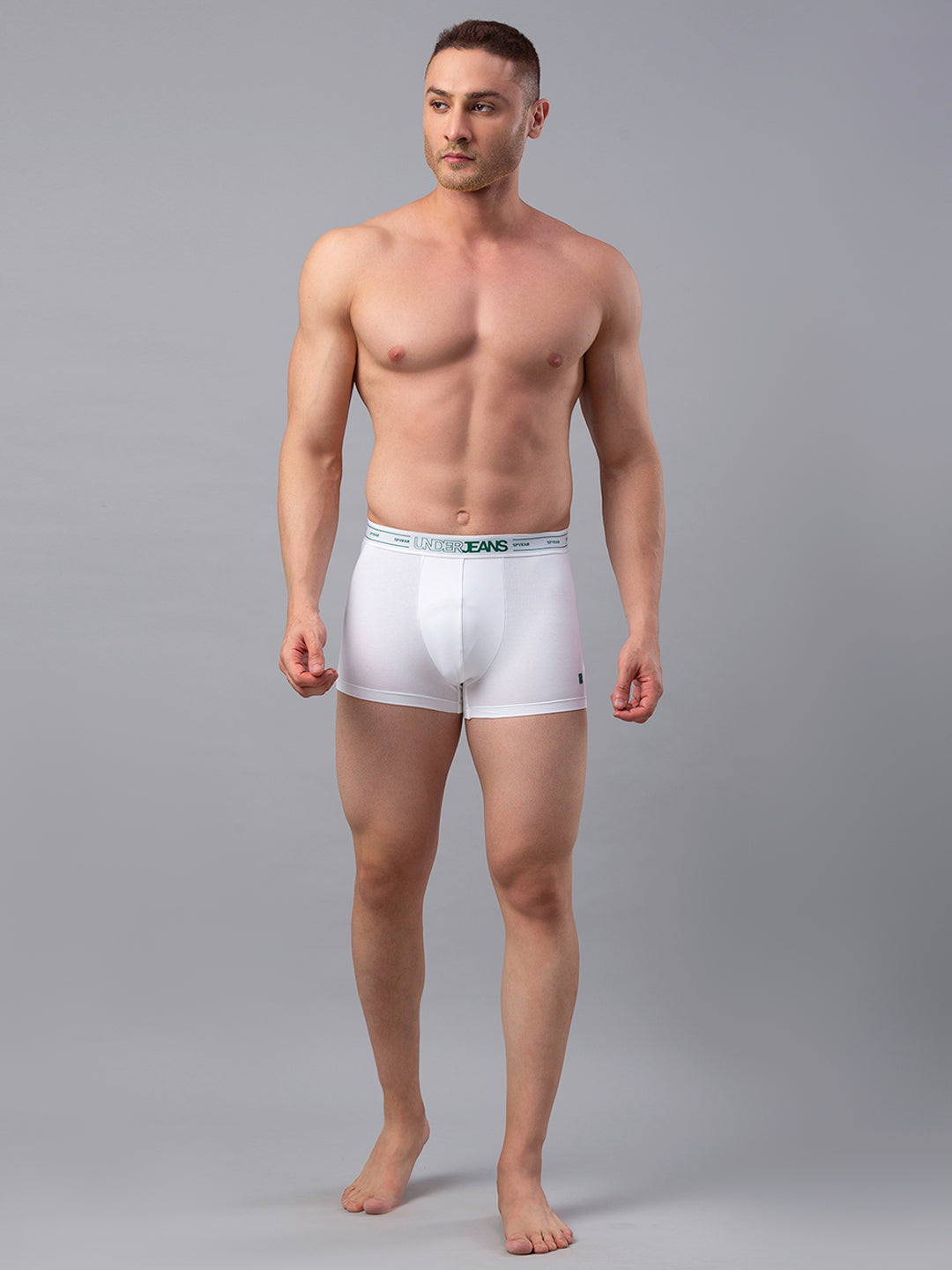 Underjeans By Spykar Men White Cotton Blend Trunk