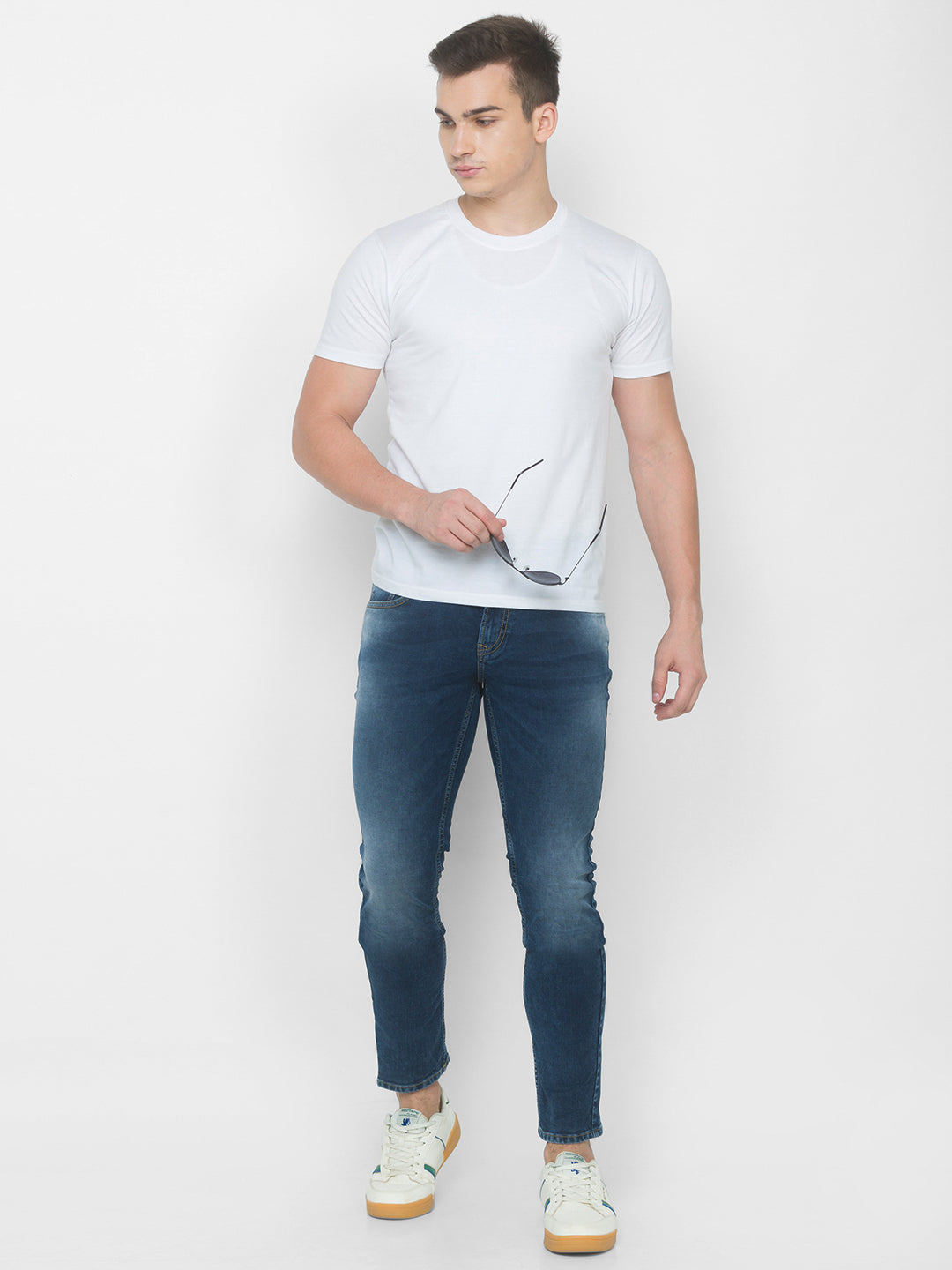 Spykar Men Blue Cotton Slim Fit Narrow Length Jeans (Skinny)