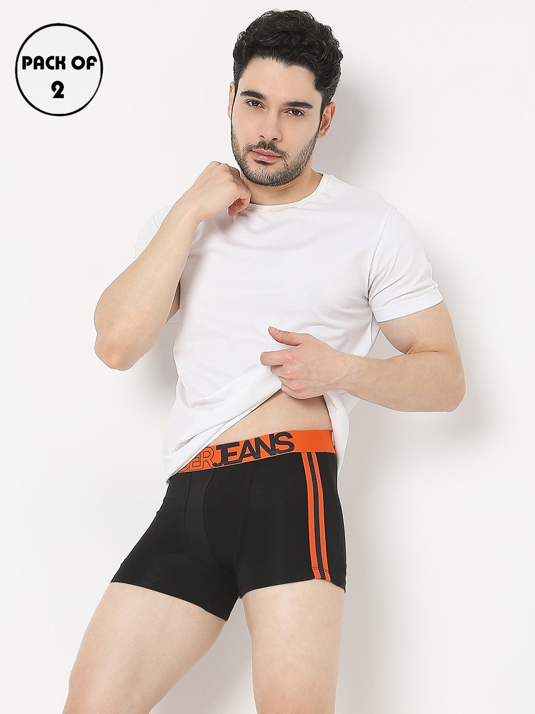 Underjeans by Spykar Men Pack of 2 Black - White Trunk