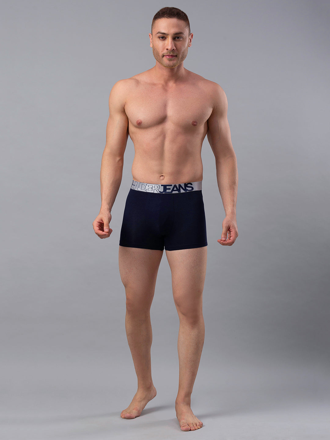 Underjeans By Spykar Men Navy Cotton Blend Trunk
