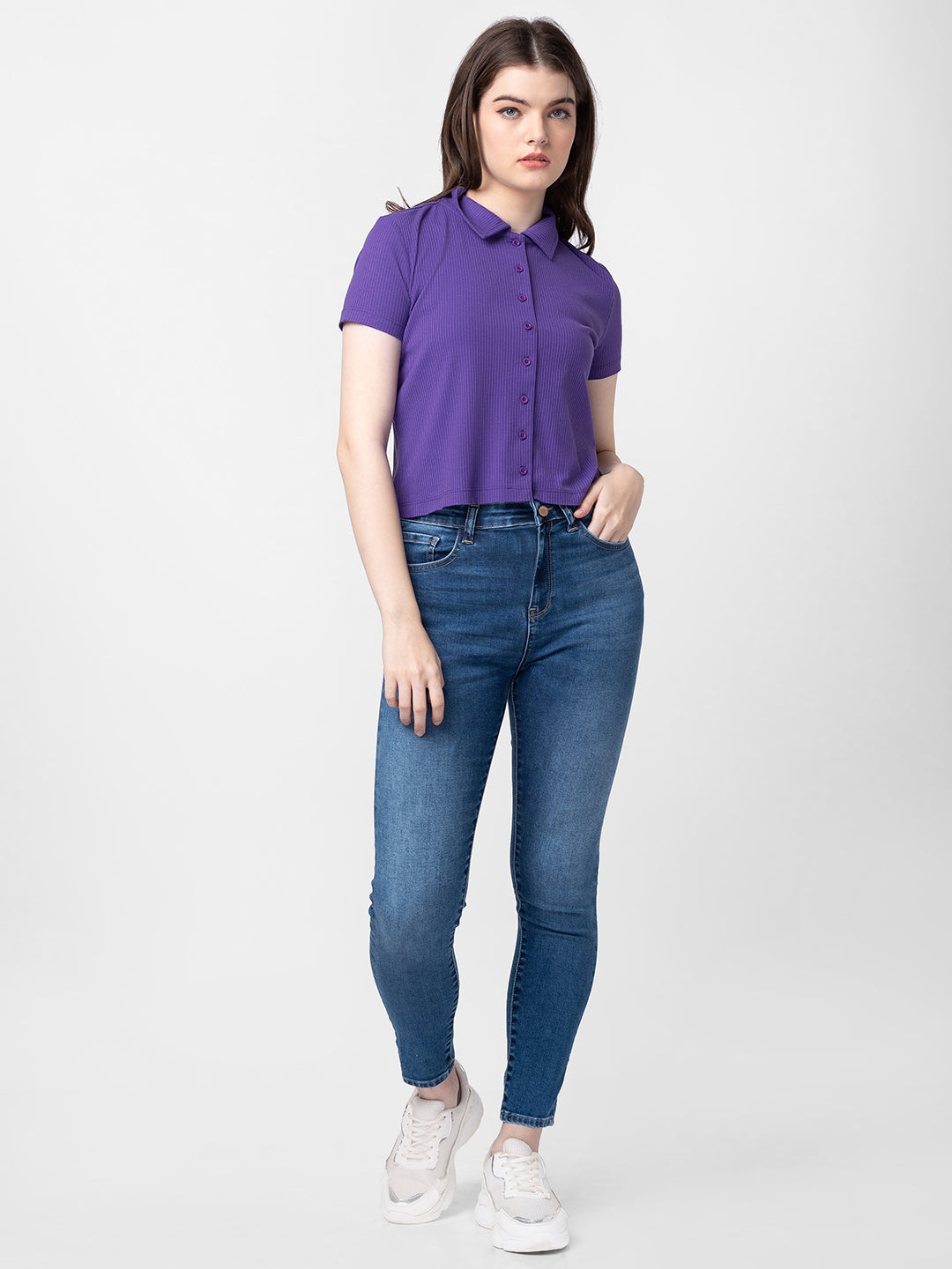 Spykar Women Mid Blue Cotton Super Skinny Ankle Length Jeans (Alexa)