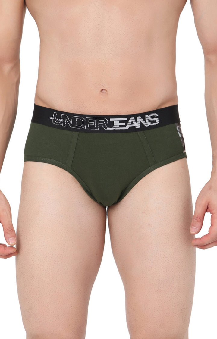Men Cotton Blend Brief (Pack Of 1)- Underjeans By Spykar