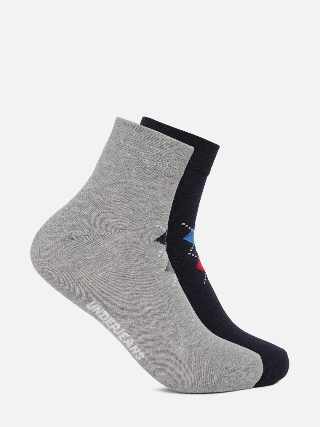 Men Assorted Ankle Length (Non Terry) Socks Pack Of 2- Underjeans By Spykar