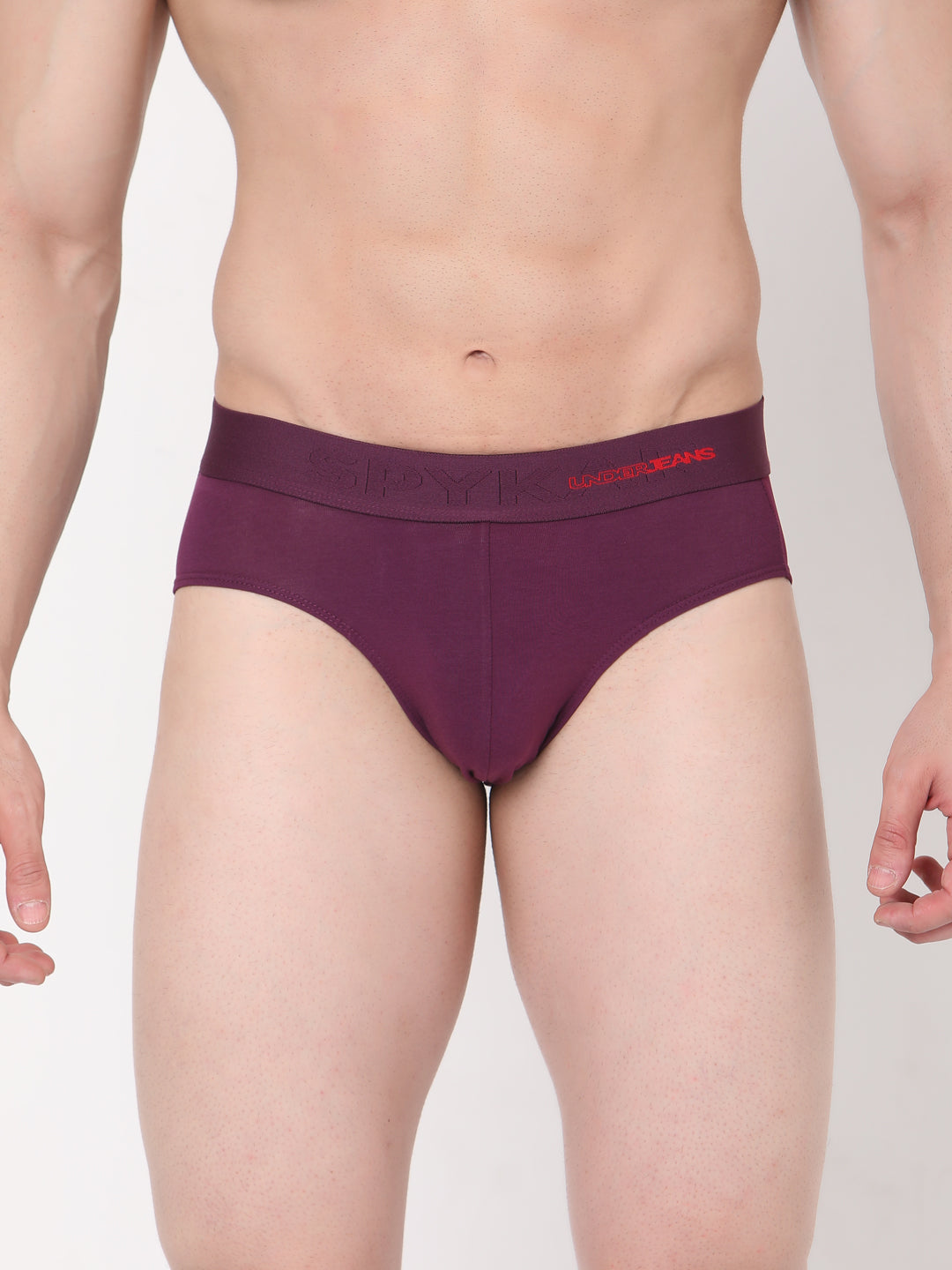 Underjeans By Spykar Men Cotton Blend Purple Brief