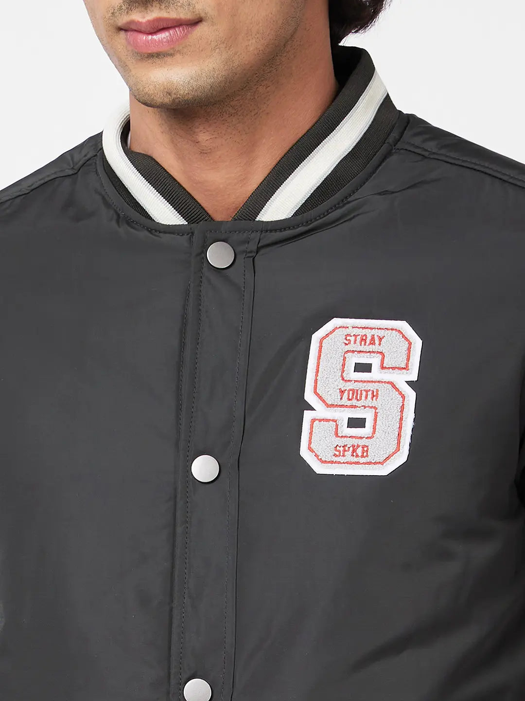MEN'S VARSITY JACKET WITH TOWEL EMBROIDERY BADGES