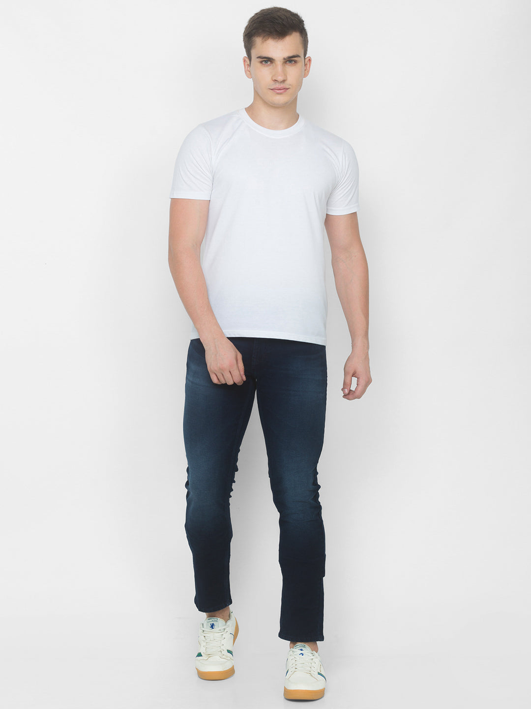 Spykar Men Blue Cotton Slim Fit Narrow Length Jeans (Skinny)