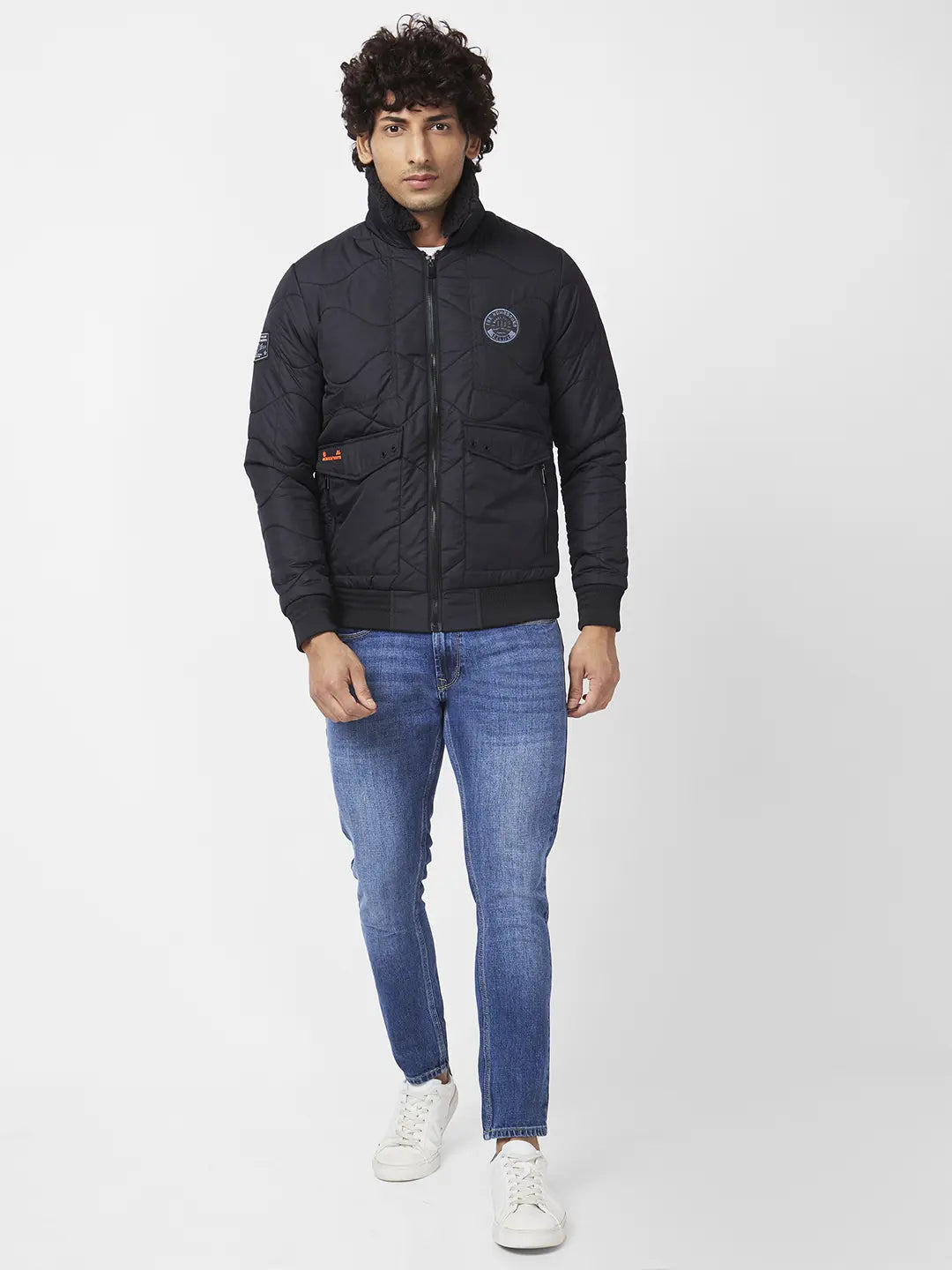 MEN'S BOMBER JACKET WITH SHERPA COLLAR