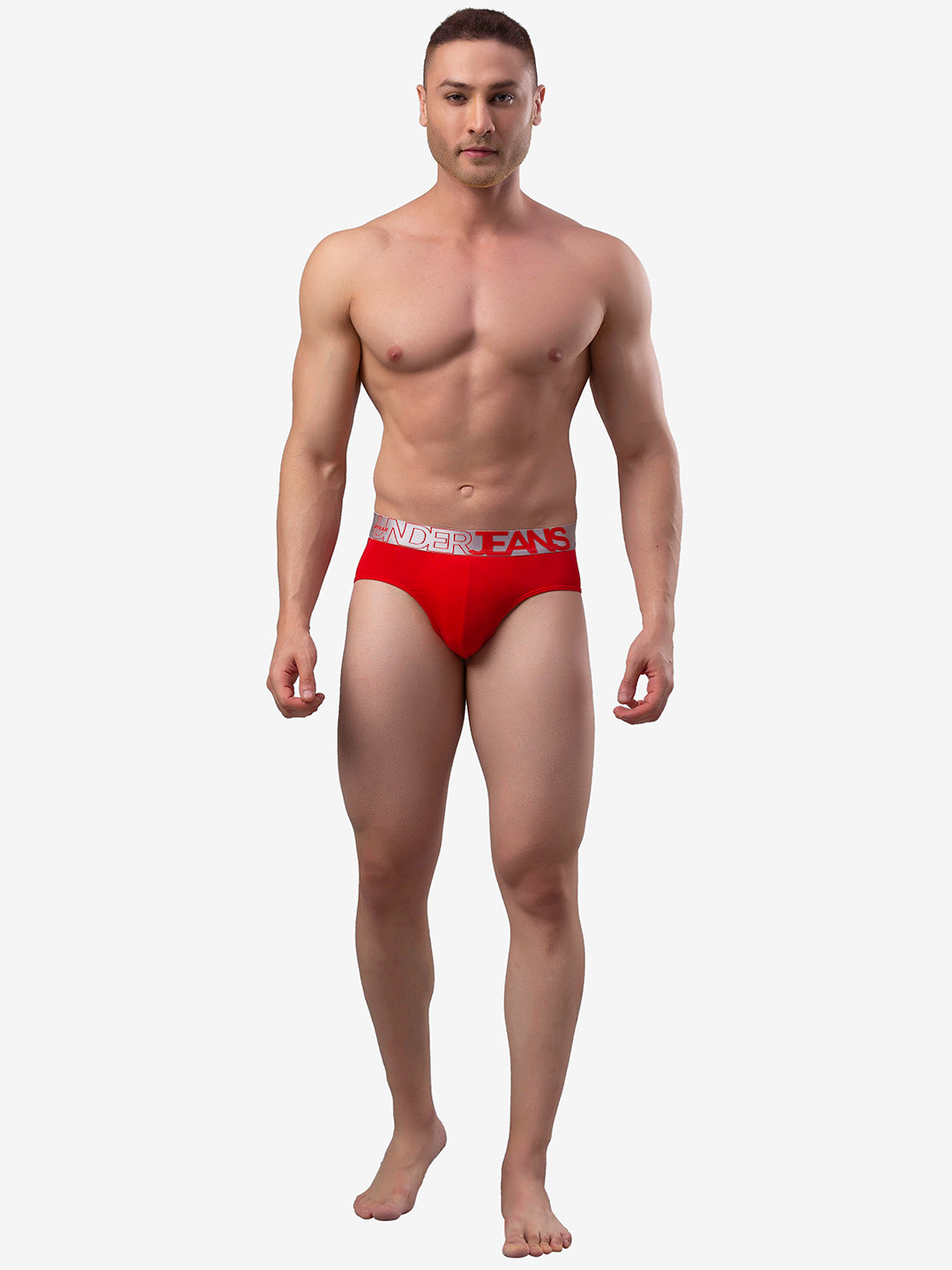Underjeans By Spykar Men Cotton Blend Red Brief