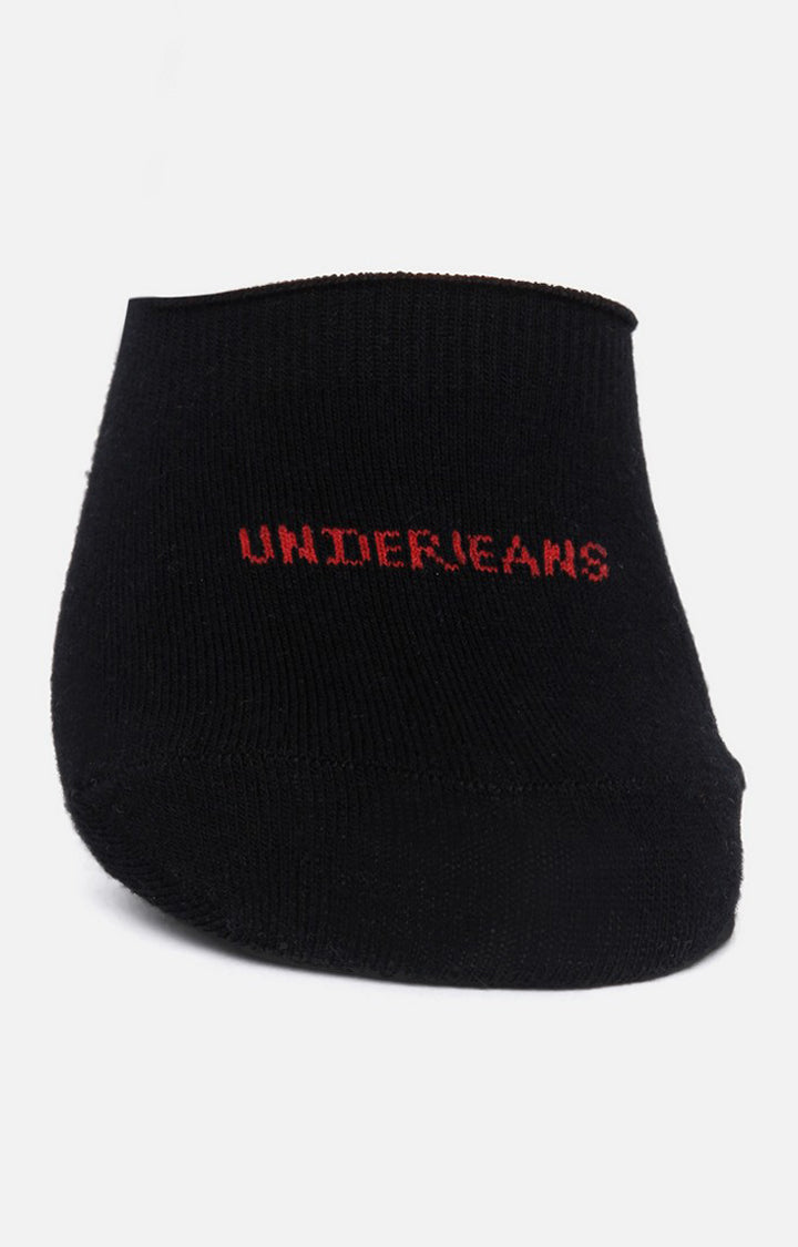 Men Black No Show Single Pair Of Socks- Underjeans By Spykar