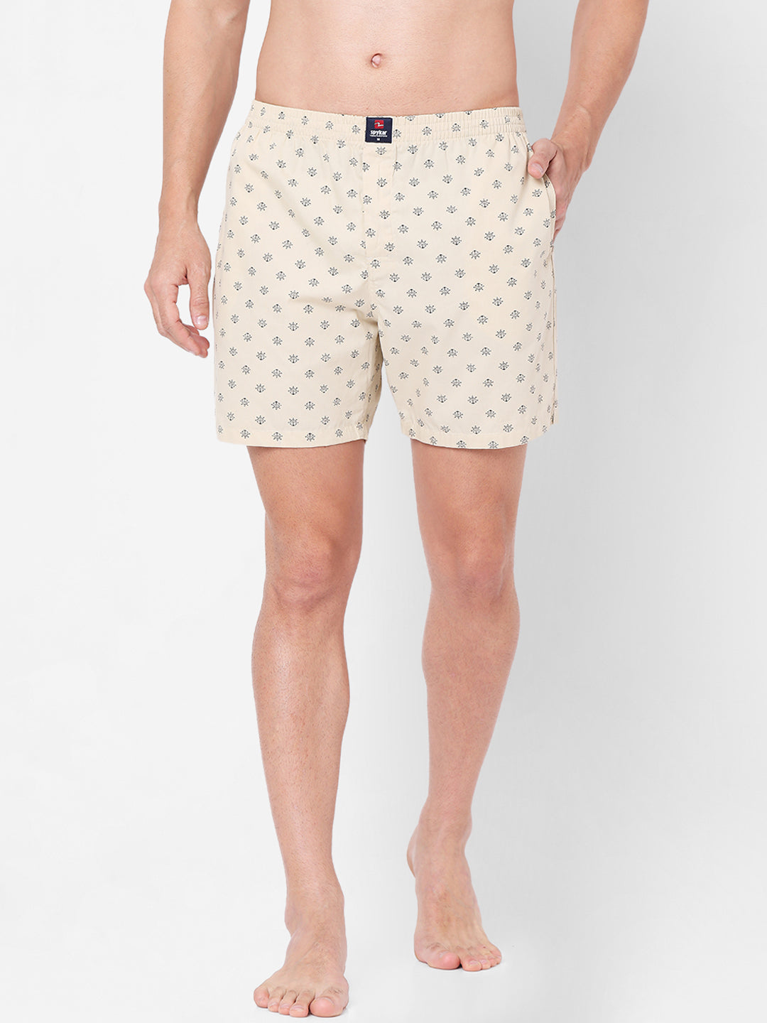 Men Beige Cotton Boxers - Underjeans By Spykar