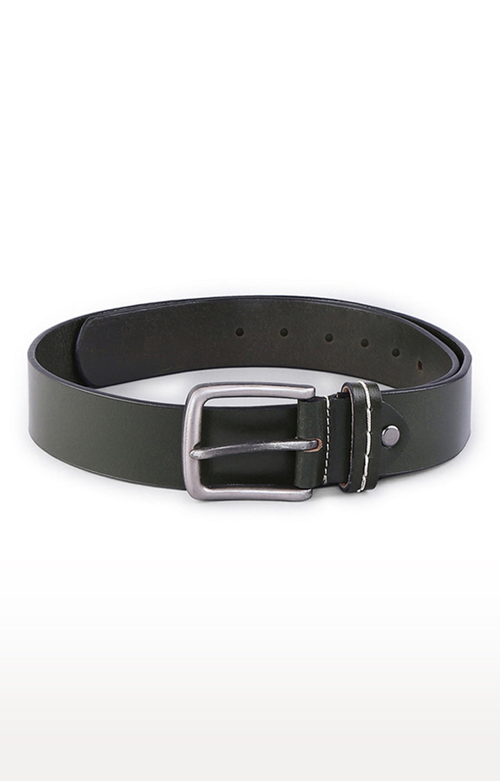 Spykar Men Olive Genuine Leather Belt