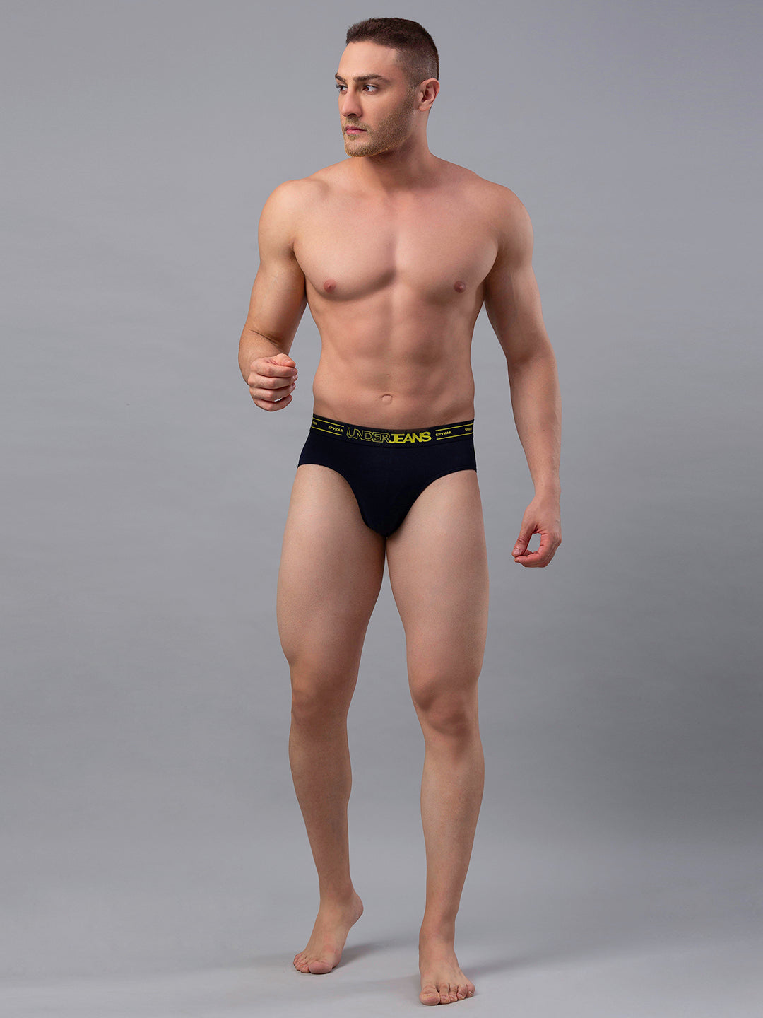 Underjeans By Spykar Men Cotton Blend Navy Brief