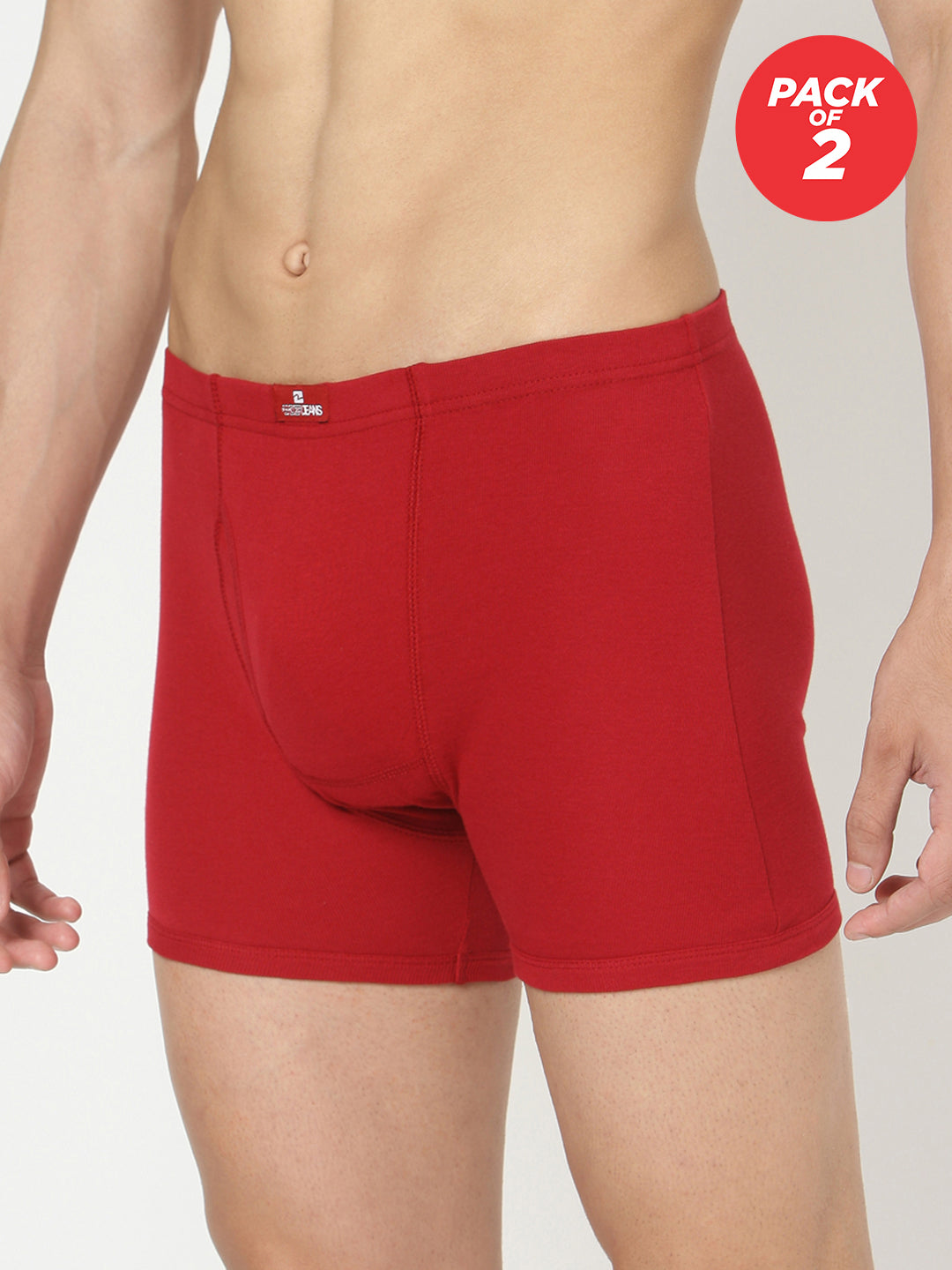 Men Cotton Blend Maroon Trunk - (Pack Of 2)- Underjeans By Spykar